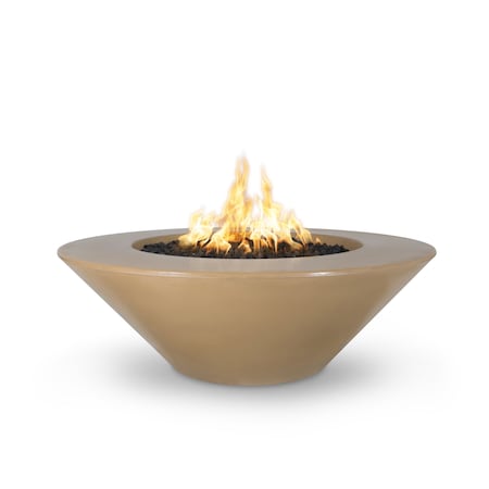 The Outdoor Plus 60 Round Cazo Fire Pit - GFRC Concrete - Brown - Plug & Play Electronic Ignition - Natural Gas OPT-CZ60EKIT-BRN-NG
